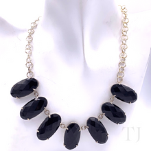 Load image into Gallery viewer, Black Onyx Faceted Oval Necklace with Sterling Silver clasp and chain
