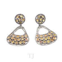 Cargar imagen en el visor de la galería, Yellow Topaz Pear Shape Earrings in Sterling Silver
