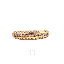 Cargar imagen en el visor de la galería, Diamonique Triple Line Ring in Sterling Silver (Gold Coated)
