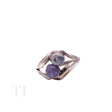 Load image into Gallery viewer, Burmese Sapphire Cabochons in Sterling Silver Setting Ring
