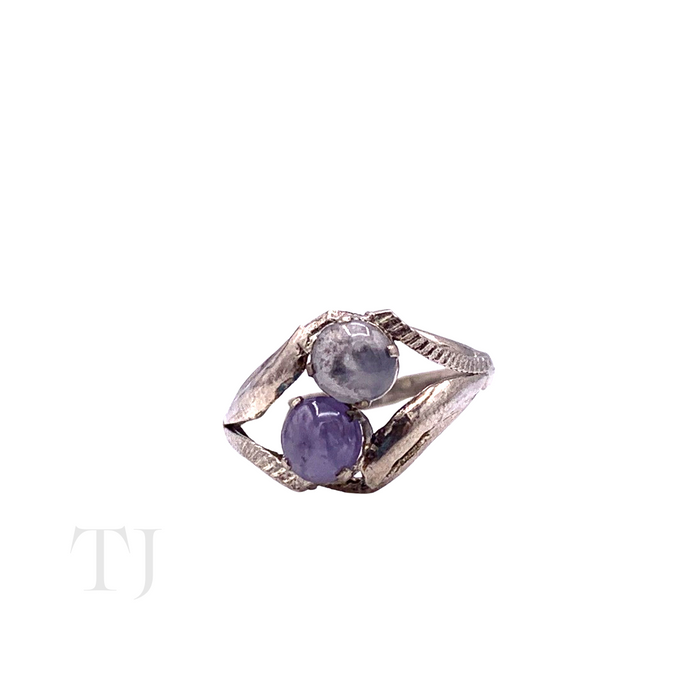 Burmese Sapphire Cabochons in Sterling Silver Setting Ring