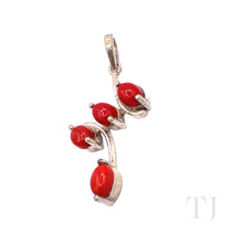 Load image into Gallery viewer, Red Coral Pendant in Sterling Silver
