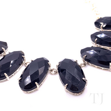 Load image into Gallery viewer, closer view of Black Onyx Faceted Oval Necklace with Sterling Silver clasp and chain
