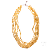 Cargar imagen en el visor de la galería, Citrine Tube 5 Layered Necklace in Sterling Silver
