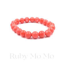 Cargar imagen en el visor de la galería, Australian Salmon Coral bead bracelet, 8 mm bead size
