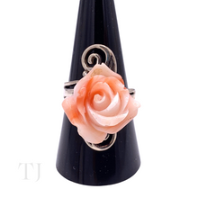 Load image into Gallery viewer, Italian Angel Skin Coral Rose Ring in Sterling Silver
