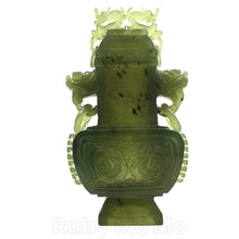 将图片加载到图库查看器，Antique Jade Incense Burner with carvings
