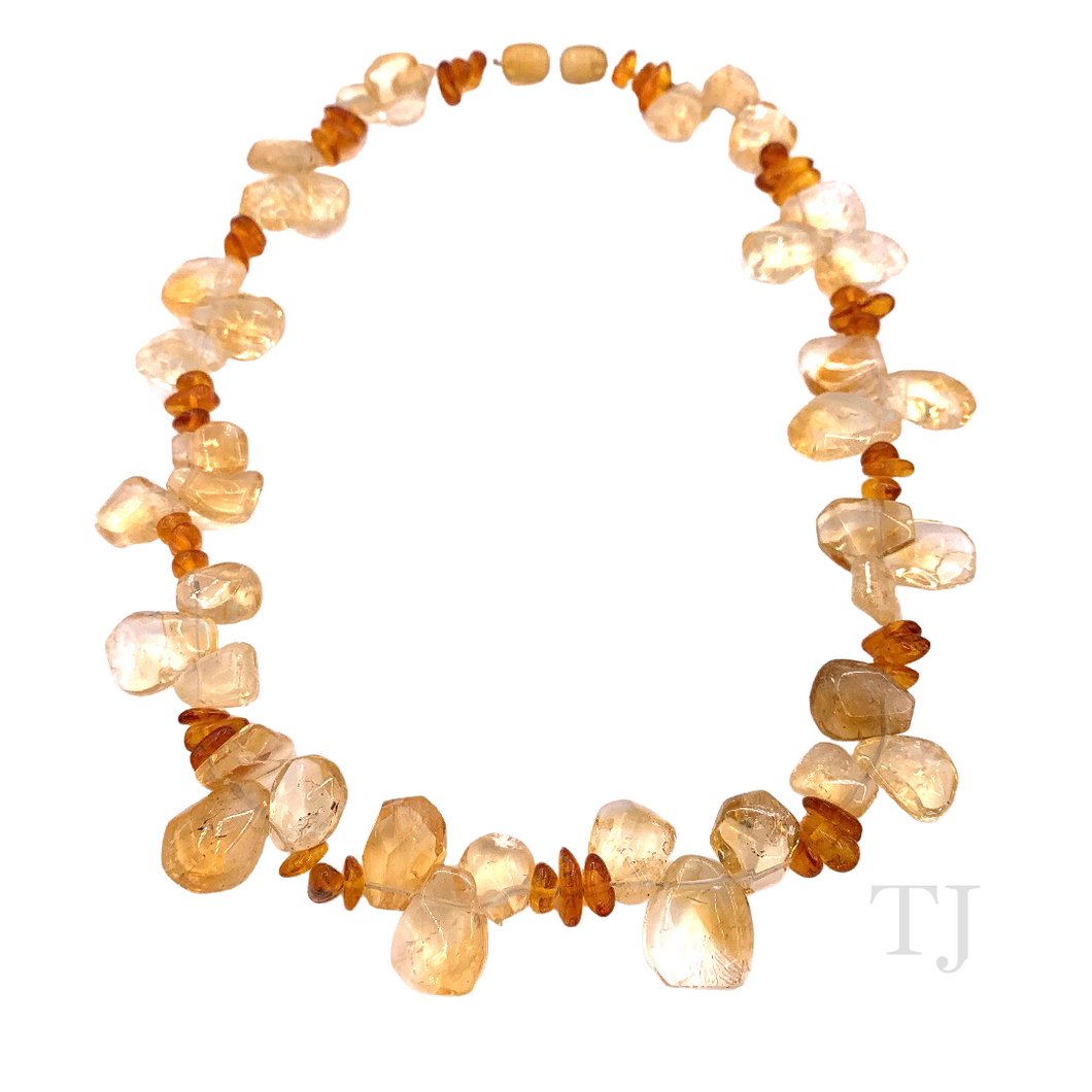 Citrine Nugget Stone Necklace