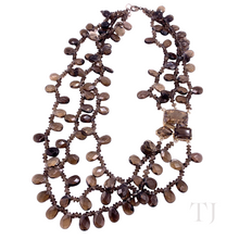 Cargar imagen en el visor de la galería, Smoky Quartz 3 Layered Necklace in Sterling Silver
