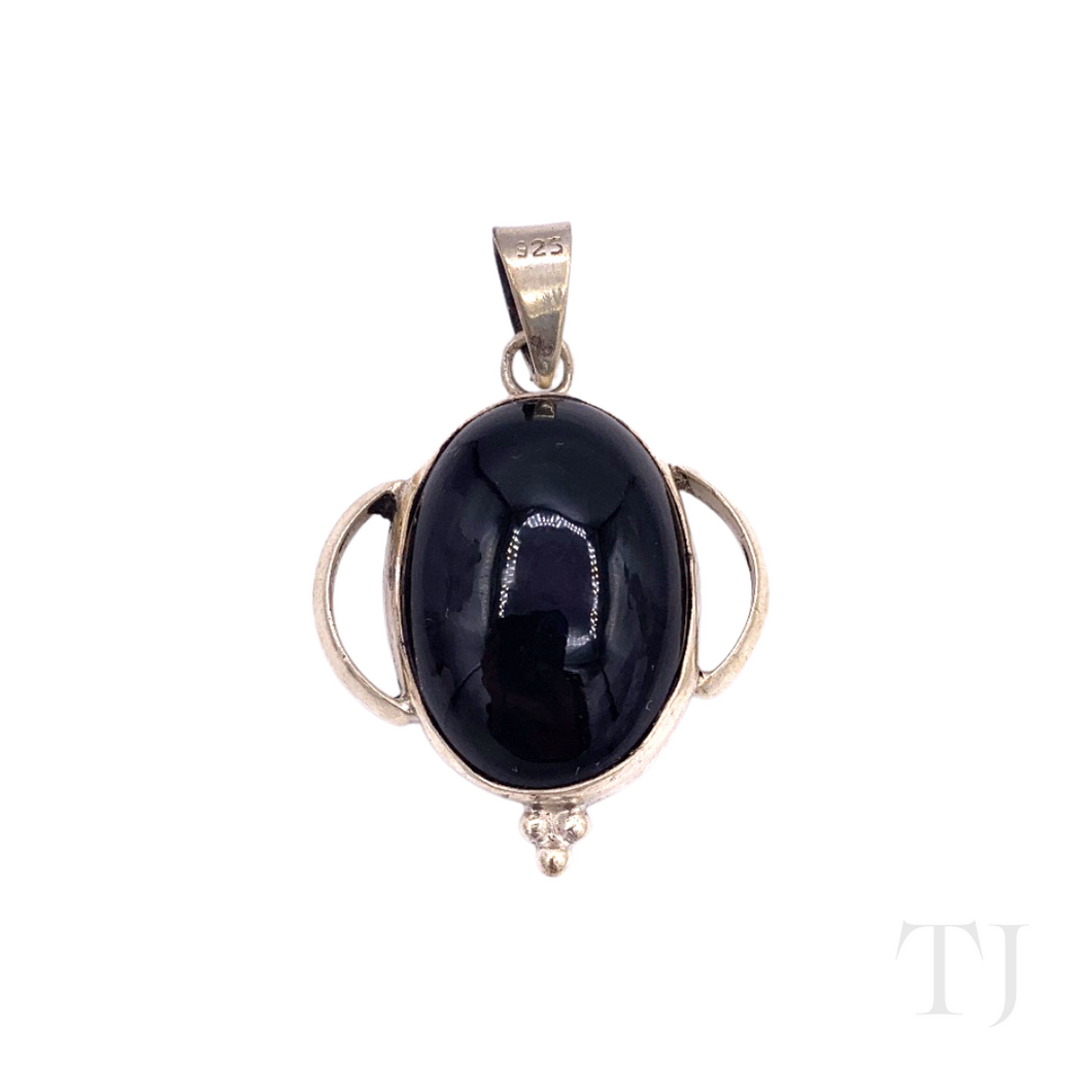 Rainbow Obsidian Cabochon Pendant in Sterling Silver