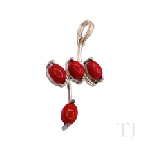 Load image into Gallery viewer, Red Coral Pendant in Sterling Silver
