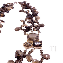 Cargar imagen en el visor de la galería, Smoky Quartz 3 Layered Necklace in Sterling Silver
