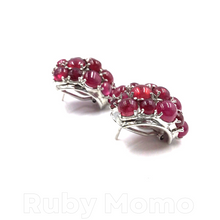 Cargar imagen en el visor de la galería, Ruby Cabochon Earrings in Sterling Silver
