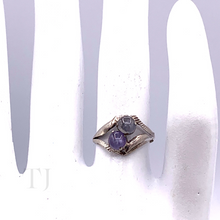 Load image into Gallery viewer, Burmese Sapphire Cabochons in Sterling Silver Setting Ring
