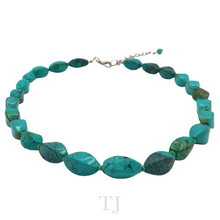 Load image into Gallery viewer, Blue Turquoise Cubic Necklace with extension chain
