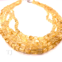 Load image into Gallery viewer, Citrine Tube 5 Layered Necklace in Sterling Silver
