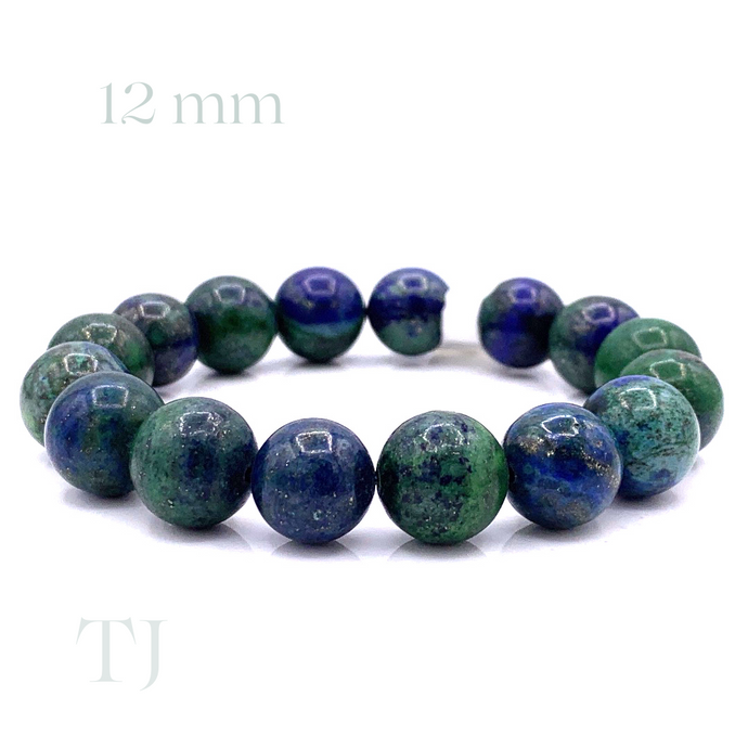 Chrysocolla Bead bracelet with elastic string, 12 mm