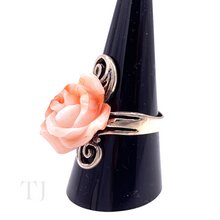 Load image into Gallery viewer, Italian Angel Skin Coral Rose Ring in Sterling Silver
