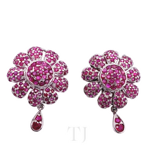 将图片加载到图库查看器，Natural Ruby Earrings in sterling silver
