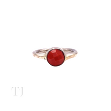 Load image into Gallery viewer, Coral Round Faceted Ring in Sterling Silver
