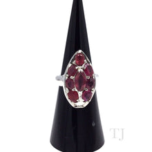 Cargar imagen en el visor de la galería, Ruby Earrings &amp; Ring Set in Sterling Silver
