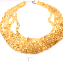 Load image into Gallery viewer, Citrine Tube 5 Layered Necklace in Sterling Silver
