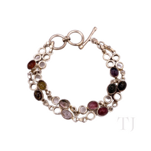 Загрузить изображение в средство просмотра галереи, Multi-colored Tourmaline Bracelet in Sterling Silver
