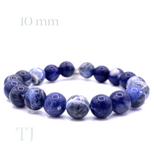 Загрузить изображение в средство просмотра галереи, Sodalite bead bracelet with elastic string, 10 mm bead size
