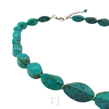 Load image into Gallery viewer, Blue Turquoise Cubic Necklace with extension chain
