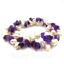 Загрузить изображение в средство просмотра галереи, Freshwater Pearl with Amethyst Bracelet
