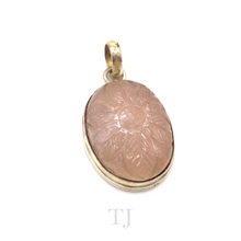 Load image into Gallery viewer, Rose Quartz Flower in Oval Pendant Sterling Silver
