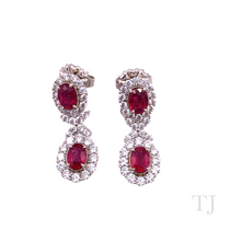 Cargar imagen en el visor de la galería, Ruby Double Oval Hanging Earrings in Sterling Silver
