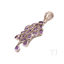 Load image into Gallery viewer, Side view of Amethyst Pendant in sterling silver
