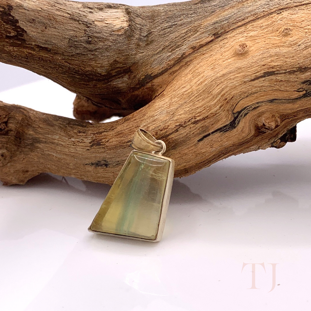 Fluorite Pendant in Sterling Silver