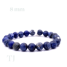 Загрузить изображение в средство просмотра галереи, Sodalite bead bracelet with elastic string, 8 mm bead size
