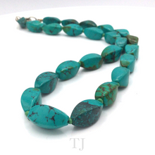 将图片加载到图库查看器，Blue Turquoise Cubic Necklace with extension chain
