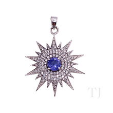 Load image into Gallery viewer, Tanzanite Sun Pendant in Sterling Silver
