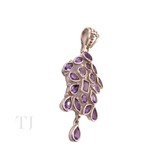 Load image into Gallery viewer, Amethyst faceted cut pendant in sterling silver
