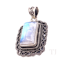 Load image into Gallery viewer, Moonstone Antique Designed Pendant in Sterling Silver
