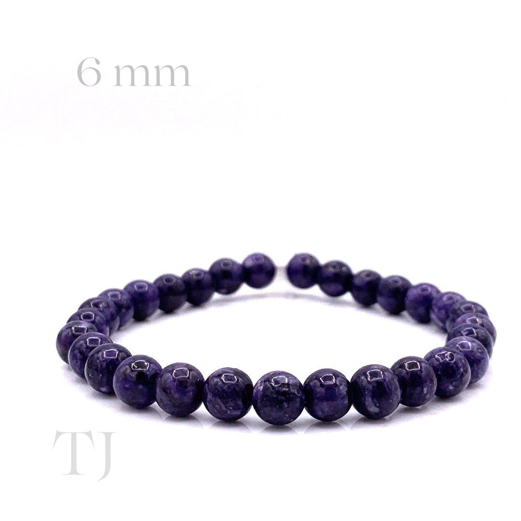 Charoite bead bracelet with elastic string 6 mm