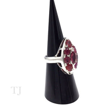 Load image into Gallery viewer, Ruby Earrings &amp; Ring Set in Sterling Silver
