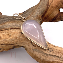 Load image into Gallery viewer, Rose Quartz Cabochon Pendant in Sterling Silver
