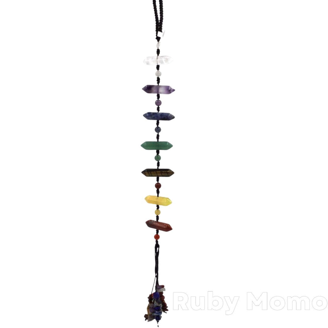 7 chakras point stones hanging ornament