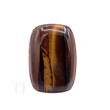 Cargar imagen en el visor de la galería, Yellow Tiger&#39;s Eye Cabochon Ring in Sterling Silver
