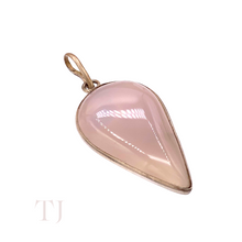 Load image into Gallery viewer, Rose Quartz Cabochon Pendant in Sterling Silver
