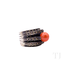 Cargar imagen en el visor de la galería, Coral Bead Ring in Sterling Silver
