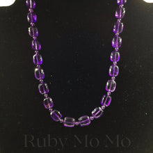 Load image into Gallery viewer, Amethyst Rectangular Flat &amp; Bead Necklace (high quality)
