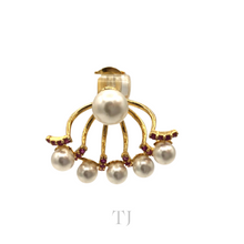 Load image into Gallery viewer, Freshwater Pearl Earrings in Sterling Silver (gold color coated)
