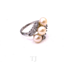 Cargar imagen en el visor de la galería, Freshwater Golden Pearl Twisted Layer Ring in 925
