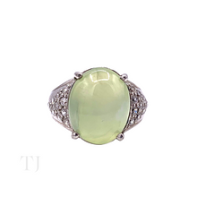 Load image into Gallery viewer, Prehnite Cabochon Ring in Sterling Silver
